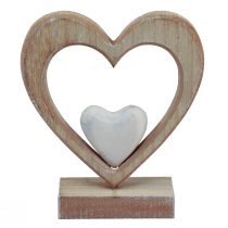Artikel Dekorativt hjärta trä dekorationsställ bordsdekoration vintage H17,5cm