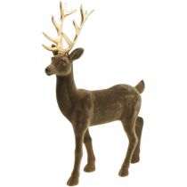 Artikel Dekorativ hjort dekorativ figur dekorativ renflockad brun H46cm
