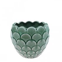 Artikel Keramik Blomkruka Vintage Grön Crackle Glaze Ø13cm H11cm