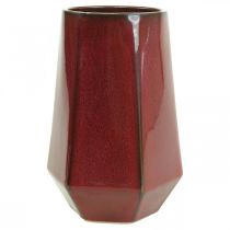 Artikel Keramikvas Blomvas Röd Hexagonal Ø14,5cm H21,5cm