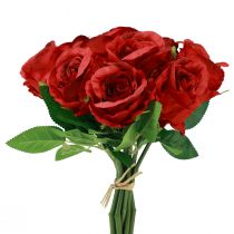 Artikel Konstgjorda rosor i en knippe röd 30cm 10st