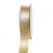 Artikel Satinband med glimmer guld 25mm 20m