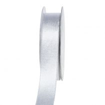 Artikel Satinband med glimmer silver 25mm 20m