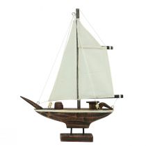 Artikel Segelbåtsdekoration skepp furu brun 22,5×4×29cm
