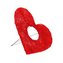 Artikel Sisal hjärtmanschett röd 15cm 10st.