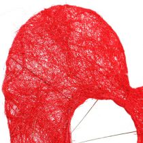 Artikel Sisal hjärtmanschett 20cm rött hjärta sisal blomdekoration 10 st