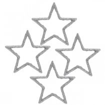 Artikel Strödekoration Julstjärnor silverglitter Ø4cm 120p