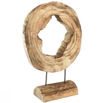 Rustik träring på stativ - Naturligt trä ådring, 54 cm - Unik skulptur för en stilfull boendemiljö