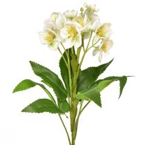 Artikel Julrosor vita konstgjorda blommor som en bukett på 18 blommor 60cm