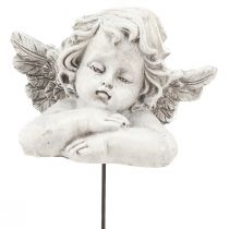 Artikel Dekorativ ängel på pinne dekorativ gravdekor gråvit H6,5cm 3 st