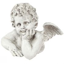 Artikel Dekorativ ängelfigur Polyresin Gravdekoration Grå Vit H6cm 3st
