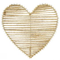 Dekorativ hjärtjute naturell för juldekoration för upphängning 20cm 4 st