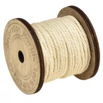 Artikel Dekorativ snodd bomullscreme Ø2mm träspole med 16m vardera, 2 stycken