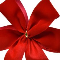 Artikel Dekorativ rosett röd sammetsrosett 4cm bred julrosett för utsida 15×18cm 10st