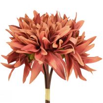 Artikel Konstgjorda dahlior rödbruna blommor Ø15cm L28cm 3 st