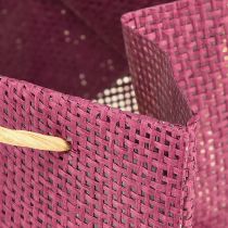 Artikel Papperspresentpåsar med handtag vinröd rosa 12x12cm 8 st