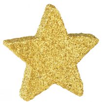 Artikel Scatter dekoration stjärnor grönt och guld med glitter bordsdekoration Jul 4/5cm 40 st
