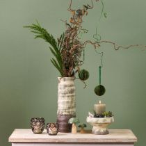 Artikel Vas keramisk dekoration för torrblommor krämgrågrön H34cm