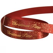 Artikel Julband Christmas Time Ribbon Rött Guld 15mm 20m