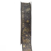 Artikel Julband stjärnhorn dekoration brunt guld B25mm L15m