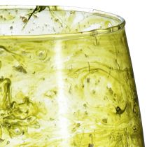 Artikel Vindljus glasdekor vintage gulgrön Ø12cm H12,5cm