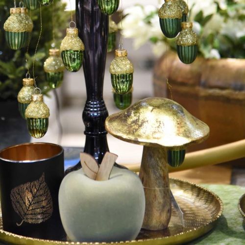Floristik24 Svamp mangoträ guld, naturlig deco svamp stor Ø12cm H15cm 2st