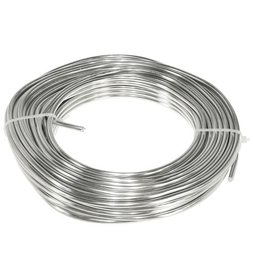 Floristik24 Aluminiumtråd silver glänsande hantverkstråd dekorativ tråd Ø5mm 1kg