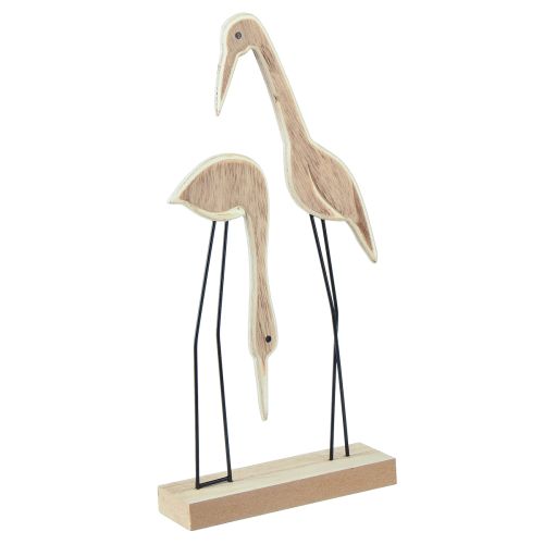 Stativ träfigur kranpar natur 27,5×13cm 2 st