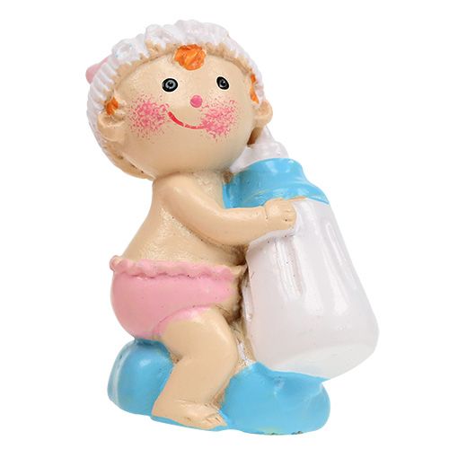 Artikel Dekorativ figur babyblå, rosa 4,5 cm 2st