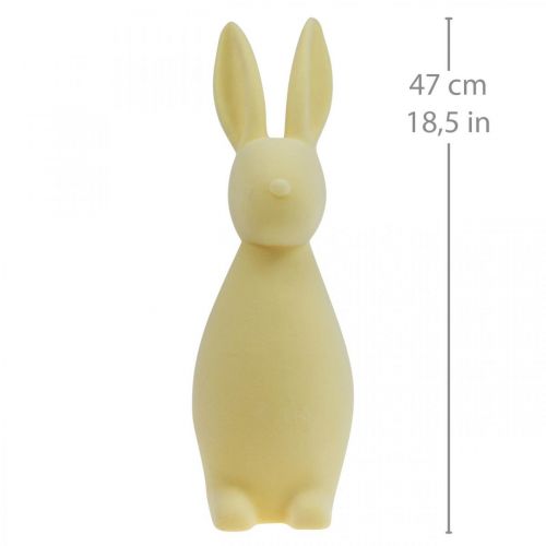 Artikel Deco Bunny Deco Easter Bunny Flockad Gul H47cm