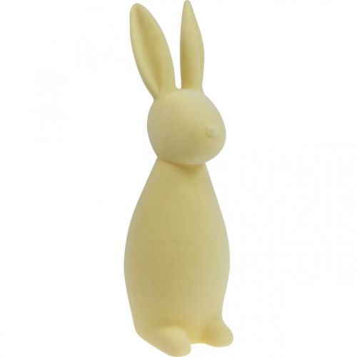 Floristik24 Deco Bunny Deco Easter Bunny Flockad Gul H47cm