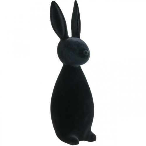Floristik24 Deco Bunny Black Deco Easter Bunny Flockad H69cm