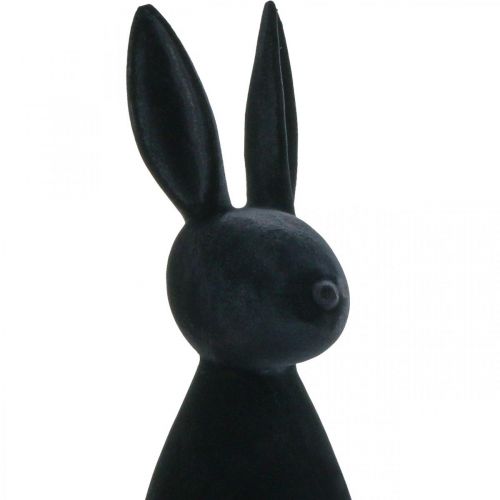 Floristik24 Deco Bunny Black Deco Easter Bunny Flockad H69cm