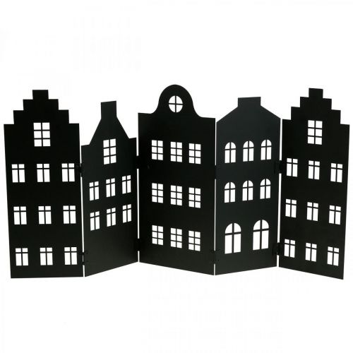 Floristik24 Juldekoration metall stadssilhuett svart 74×36cm