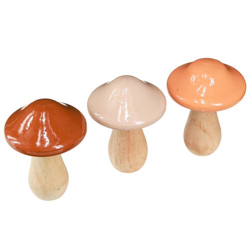 Floristik24 Dekorativa träsvamp brun beige orange Ø7,5cm H10cm 3 st