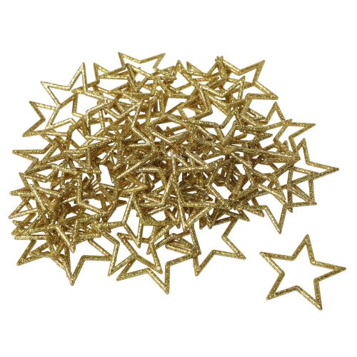 Artikel Dekorativ stjärnguld glitter bordsdekoration jul 4,5cm 120 st