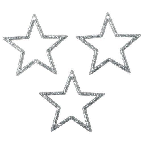 Floristik24 Dekorstjärnor silver glitter julstjärnor 4,5cm 120 st