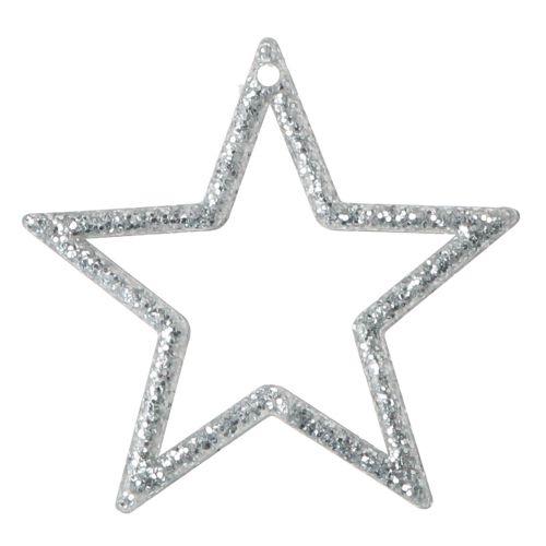 Artikel Dekorstjärnor silver glitter julstjärnor 4,5cm 120 st