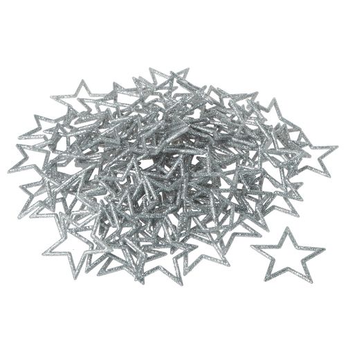 Artikel Dekorstjärnor silver glitter julstjärnor 4,5cm 120 st