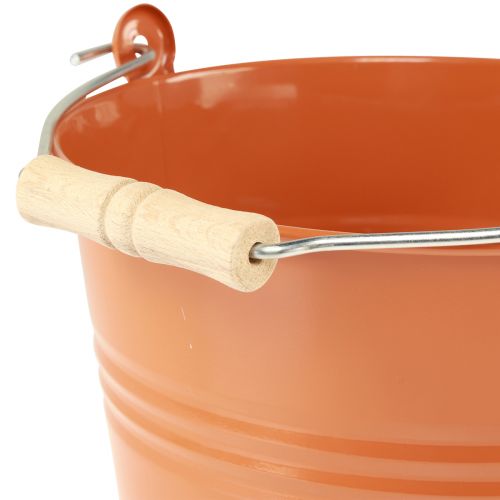 Artikel Dekorativ hink metallkruka orange brun Ø22cm H21,5cm 6L