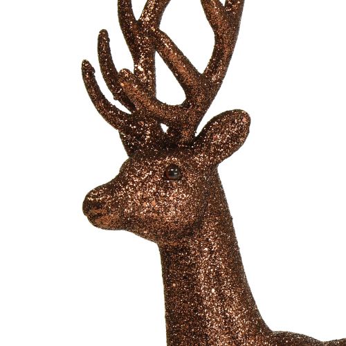 Artikel Deco hjort ren koppar dekoration figur glitter H37cm