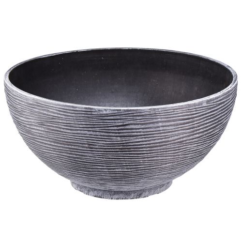Dekorativ skål rund växtskål grå svart Ø40cm H19,5cm
