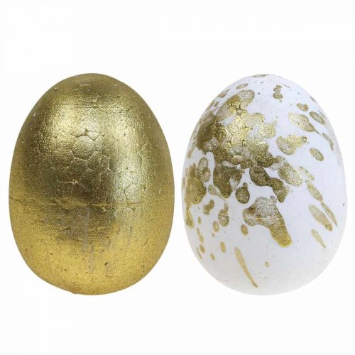 Floristik24 Frigolit ägg Frigolit påskägg vitguld dekoration 5cm 12st