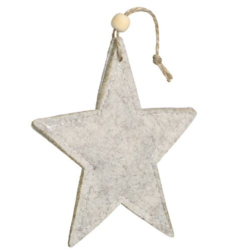 Artikel Filtstjärnor för hängstjärnor Julgransdekorationer beige 13cm 6 st