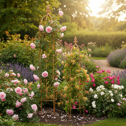 Artikel Trädgårdsspaljé, klätterhjälpmedel för rosor och andra klätterväxter, idealisk trädgårdsdesign, 108 cm, set om 2.