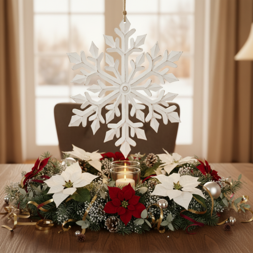 Artikel Stor dekorativ snöflinga, hängande dekoration, 30 cm