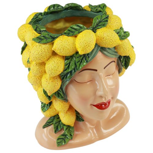 Kvinna byst växtkruka citron dekoration Medelhavet H21.5cm