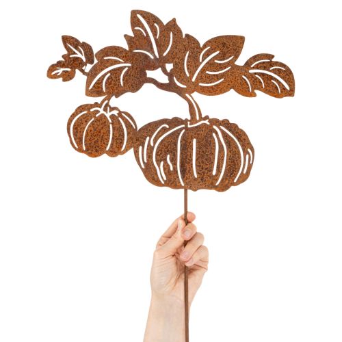 Artikel Trädgårdspåle med pumpamotiv, metalldekoration, rostfri yta, 100 cm