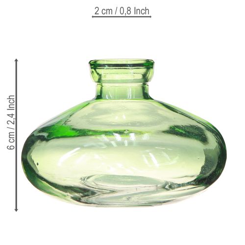 Artikel Glasvas lökgröna minivaser glas Ø9cm H6cm 6 st