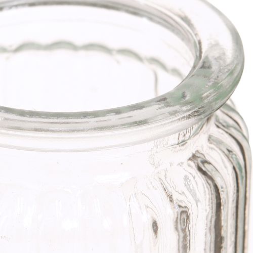 Artikel Glasvas klar räfflad glas dekorativ vas Ø8cm H9cm 6 st